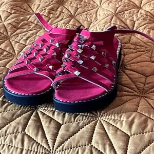 Red studded sandals 🩴